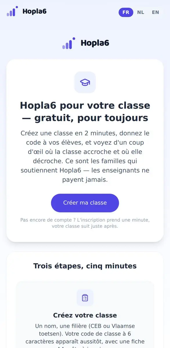 La page enseignants et son bouton.